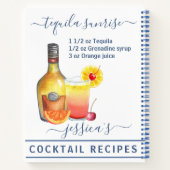 Carnet Cocktail Aquarelle Recette Boissons Mixtes Tequila (Dos)