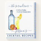 Carnet Cocktail Aquarelle Recette Boissons Mixtes Vodka (Dos)