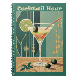 Carnet Cocktail de l'heure Moderne du milieu du siècle Ma