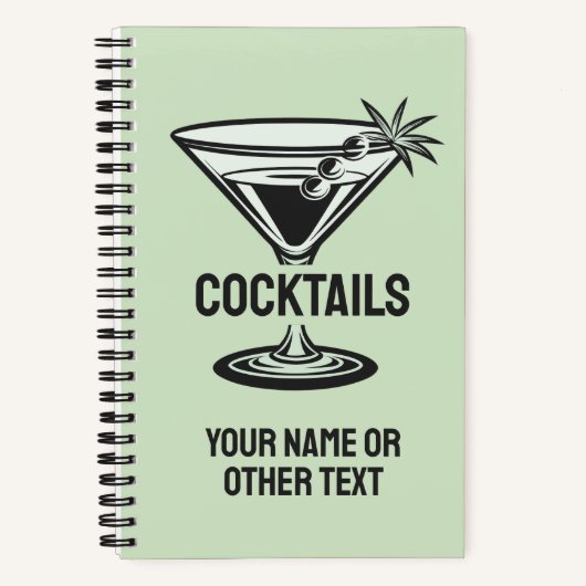 Carnet Cocktail texte personnalisé (Recto)