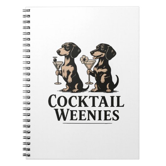 Carnet Cocktail Weenies Drôle de chien teckel wiener (Devant)