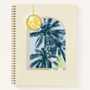 Carnet Cocktails Disco Ball Palms sur Jaune