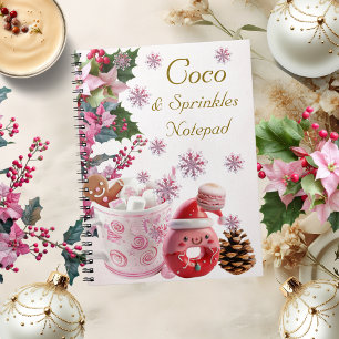 Carnet Coco de Noël rose pastel et arroses