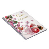 Carnet Coco de Noël rose pastel et arroses (Côté Droit)