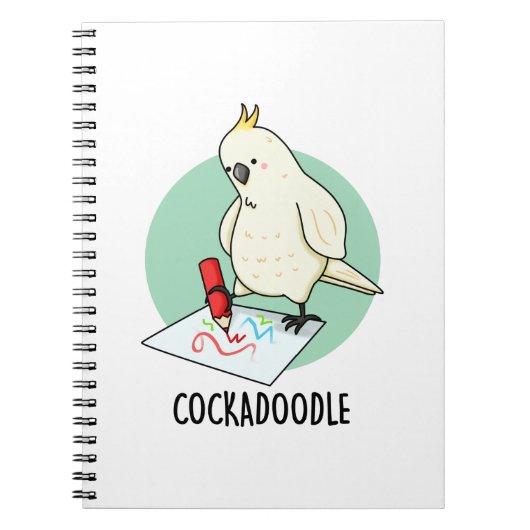 Carnet Cocorico jeu de mots drôle sur un cacatoès  (Devant)