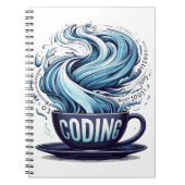 Carnet Codage bleu ton Café Numéros binaires Programmateu (Devant)