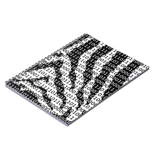 Carnet Code binaire Zebra noir et blanc (Côté gauche)