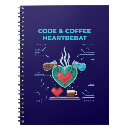 Carnet Code & Coffee Battement de coeur | Drôle de Geek P (Devant)
