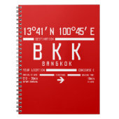 Carnet Code IATA BKK de l'aéroport international de Bangk (Devant)