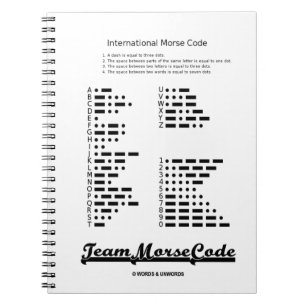 Carnet Code Morse d'équipe (points et tirets de