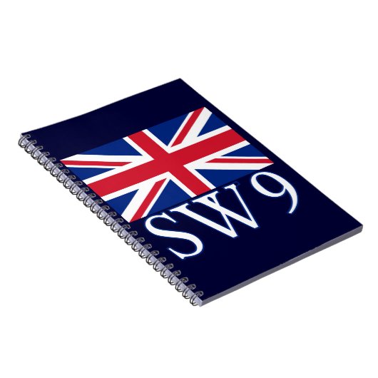 Carnet Code postal SW9 de Londres avec Union Jack (Côté Droit)