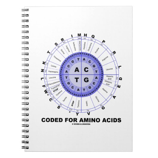 Carnet Codé Pour Les Acides Aminés (Code Génétique ADN) (Devant)