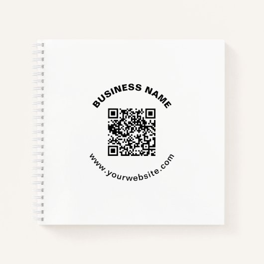Carnet Code QR avec nom d'entreprise Texte circulaire gra (Devant)