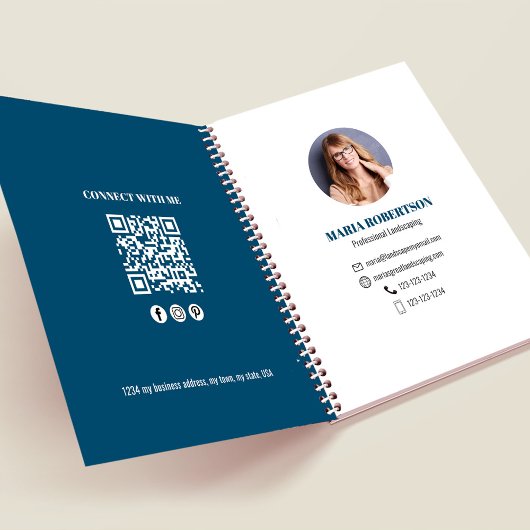 Carnet Code QR de l'entreprise de photos professionnelles