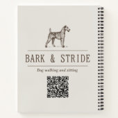 Carnet Code QR de l'entreprise de promenade de chiens Bar (Dos)