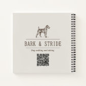 Carnet Code QR de l'entreprise de promenade de chiens Bar (Dos)