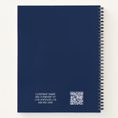 Carnet Code QR de logo personnalisé minimal moderne bleu (Dos)