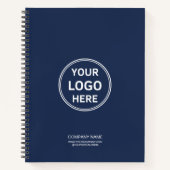 Carnet Code QR de logo personnalisé minimal moderne bleu (Devant)