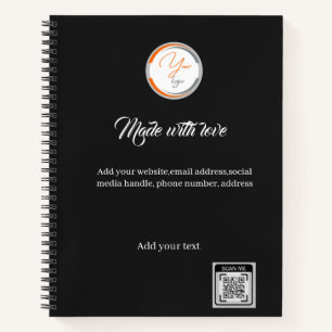 Carnet Code QR de logo simple Entreprise blanc