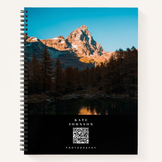 Carnet Code QR de photographe minimal moderne sur les rés (Devant)