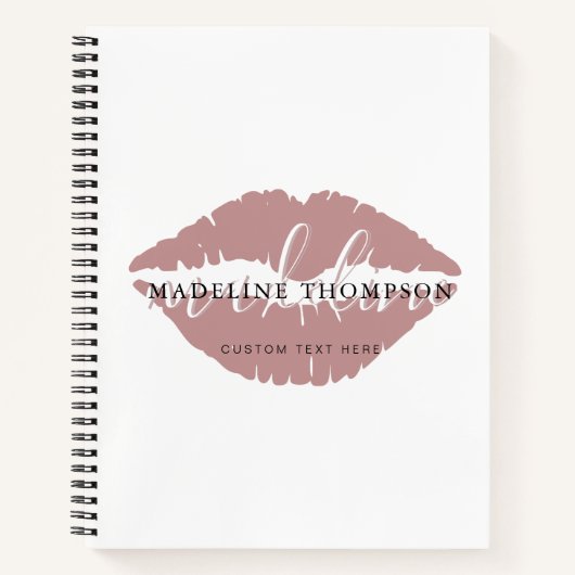 Carnet Code QR écriture calligraphique Lèvres teintées de (Devant)