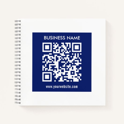 Carnet Code QR (généré instantanément) modifiable | Bleu (Devant)