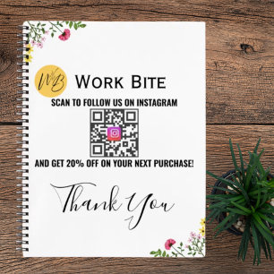Carnet Code QR Instagram de l'entreprise Thank You Wildfl