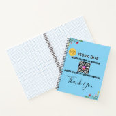 Carnet Code QR Instagram Entreprise Wildflower Merci (Intérieur)