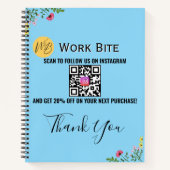 Carnet Code QR Instagram Entreprise Wildflower Merci (Devant)