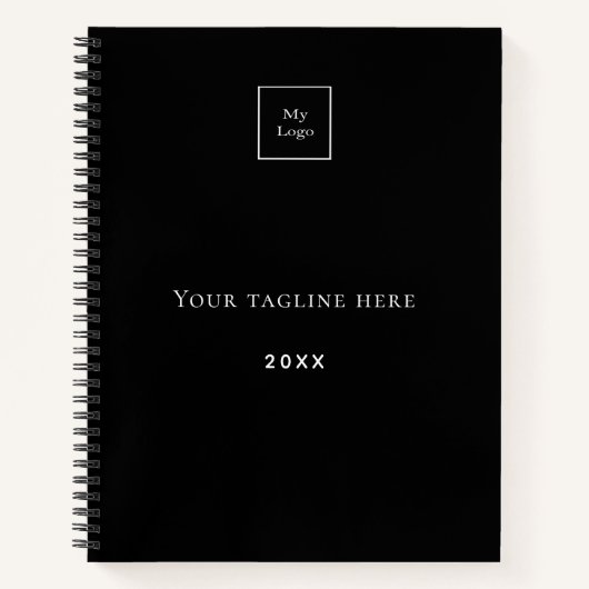 Carnet Code QR logo nom monogramme noir blanc affaires (Devant)