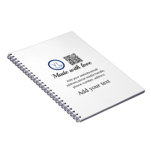 Carnet Code QR minimal simple ajouter un logo nom de code (Côté Droit)