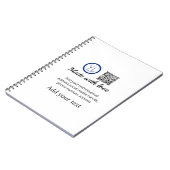 Carnet Code QR minimal simple ajouter un logo nom de code (Côté gauche)