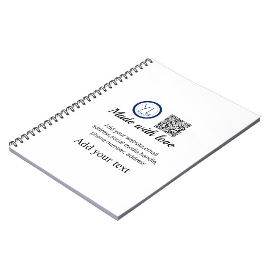 Carnet Code QR minimal simple ajouter un logo nom de code (Côté gauche)