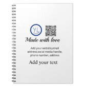 Carnet Code QR minimal simple ajouter un logo nom de code (Devant)