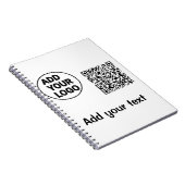 Carnet Code QR minimal simple ajouter un logo scanner nom (Côté Droit)