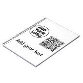 Carnet Code QR minimal simple ajouter un logo scanner nom (Côté gauche)