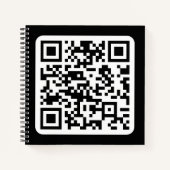 Carnet Code QR moderne éditable | Noir Blanc ou n'importe (Devant)