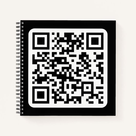 Carnet Code QR moderne éditable | Noir Blanc ou n'importe (Devant)