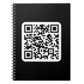 Carnet Code QR moderne éditable | Noir Blanc ou toute cou (Devant)