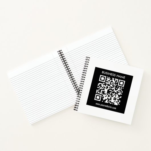 Carnet Code QR modifiable (généré instantanément) | Noir (Intérieur)