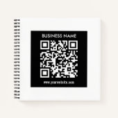 Carnet Code QR modifiable (généré instantanément) | Noir (Devant)