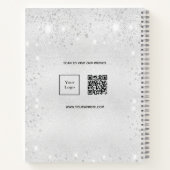 Carnet Code QR pailleté argenté pour la promotion de la m (Dos)