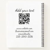 Carnet code QR personnalisé simple ajoutez votre nom text (Dos)