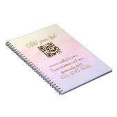 Carnet code QR personnalisé simple ajoutez votre nom text (Côté Droit)