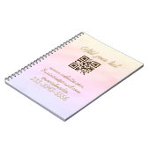 Carnet code QR personnalisé simple ajoutez votre nom text (Côté gauche)