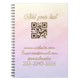 Carnet code QR personnalisé simple ajoutez votre nom text