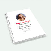 Carnet Code QR Professionnel de Photo d'Affaires Rouge