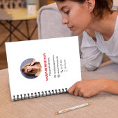 Carnet Code QR Professionnel de Photo d'Affaires Rouge