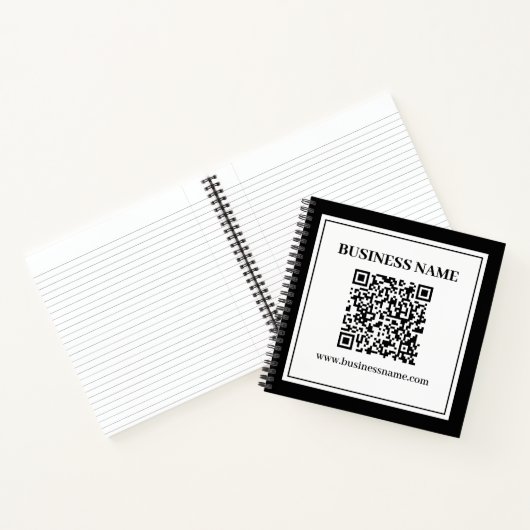 Carnet Code QR professionnel | Noir & Blanc (Intérieur)