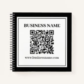 Carnet Code QR professionnel | Noir & Blanc (Devant)